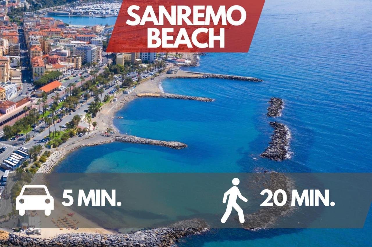 Free Parking-Sea View, With Pool & Garden Apartment Сан Ремо Екстериор снимка